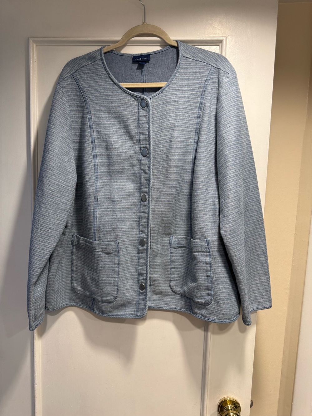 J. Jill Light Blue Denim style jacket.